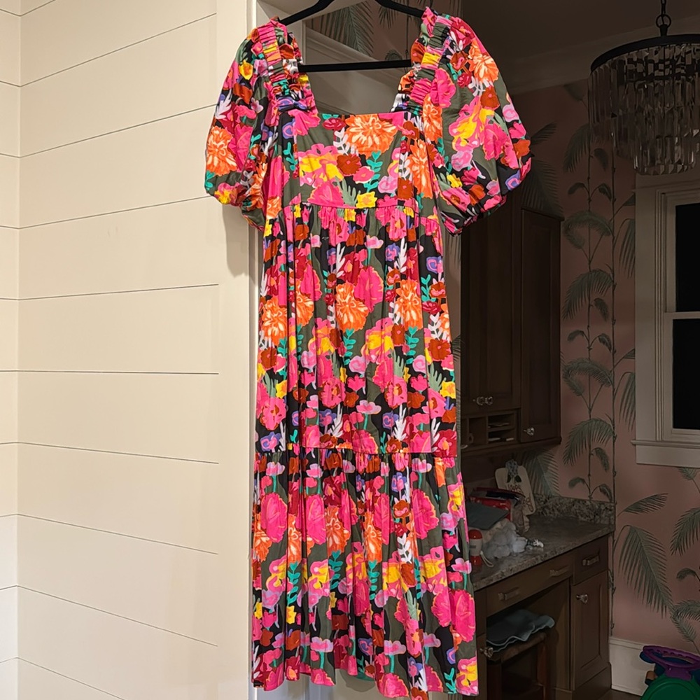 Crosby Marigold Dress in Floral Forest